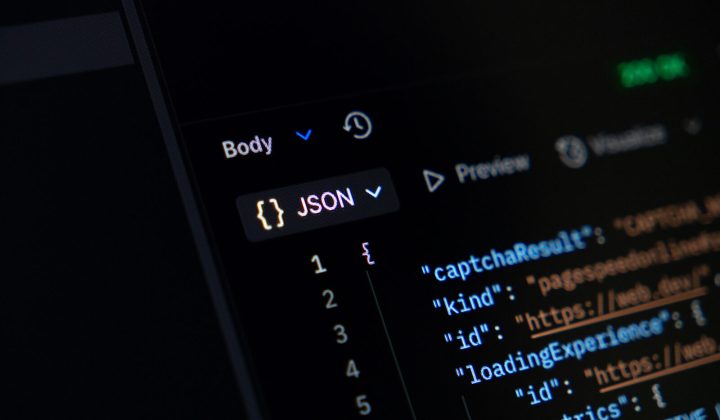 JSON API response displayed on a dark screen