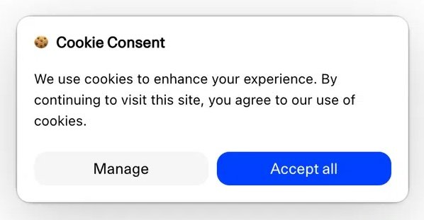 Cookie consent banner example